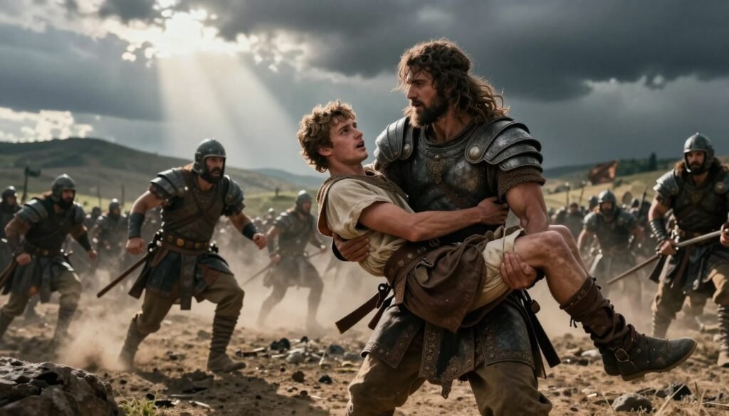 Abisai salvando Davi