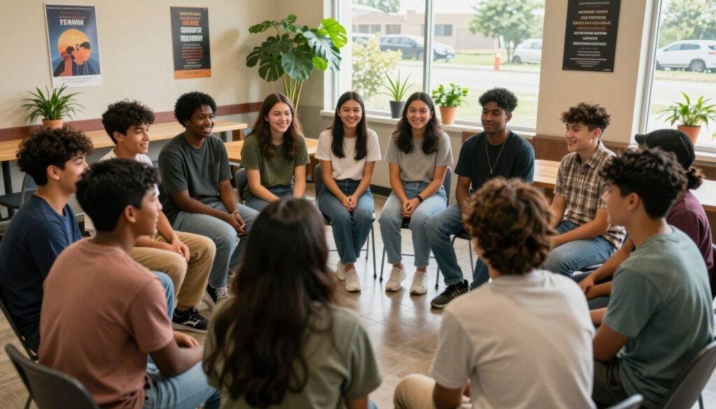 comunidade cristã apoiando jovens