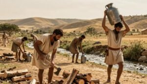 gibeonitas como cortadores de lenha e carregadores de água