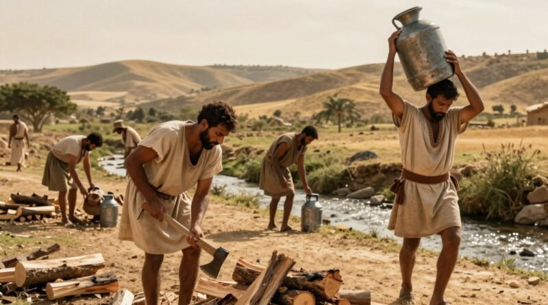 gibeonitas como cortadores de lenha e carregadores de água