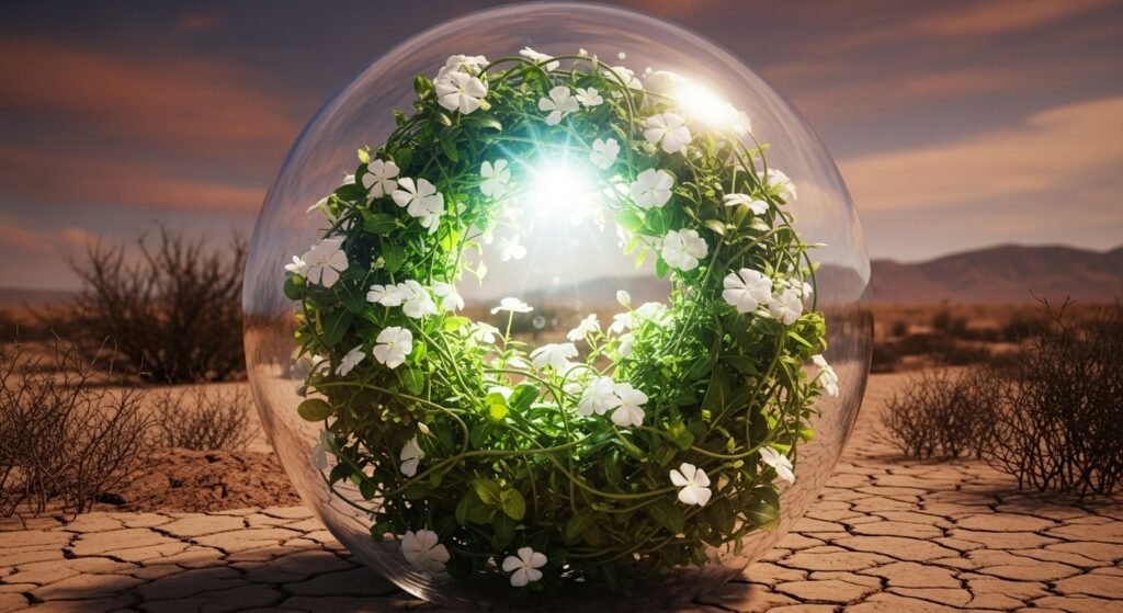 Jardim mental florescente que representa a dieta mental das 7 coisas que a Bíblia diz sobre ansiedade.