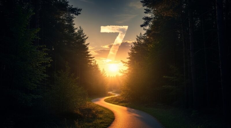 Caminho iluminado em floresta escura, simbolizando a superação da ansiedade e as 7 coisas que a Bíblia diz sobre ansiedade para encontrar a paz.