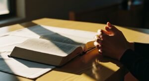 Cristão vencendo a ansiedade no altar do Senhor.