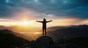 Cristão celebrando a vitória sobre a ansiedade com base na Bíblia.