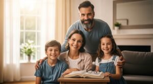 Homem exercendo o Sacerdócio do Lar como protetor espiritual e emocional de sua família.