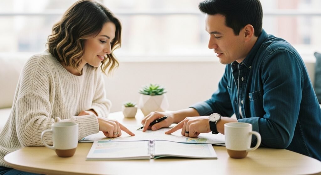 Casal planejando o futuro demonstrando autonomia e Individualização do Casal.