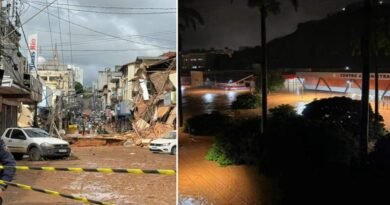 Igreja Assembleia de Deus em Ubá servindo como ponto de coleta e distribuição de água e mantimentos para vítimas das chuvas em 2026.