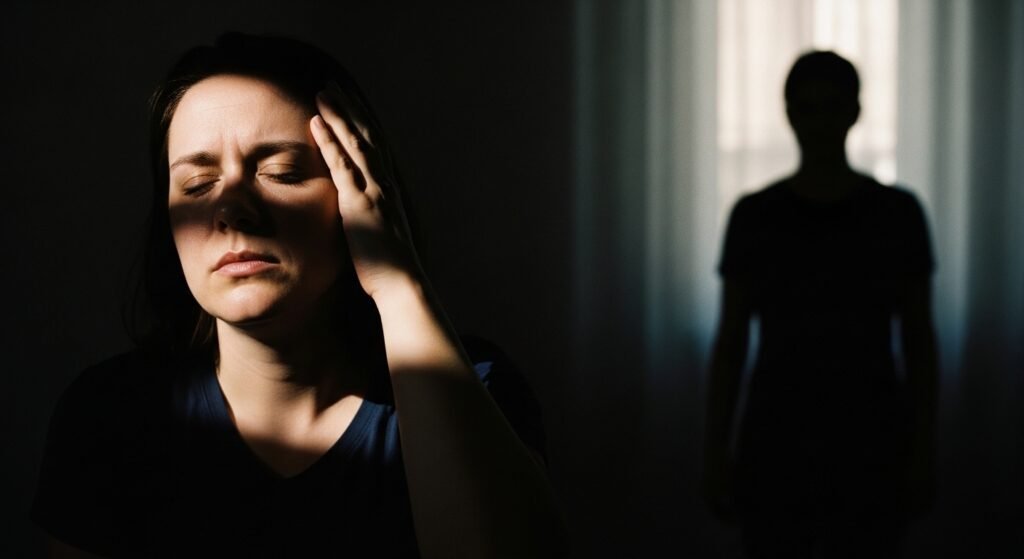 abuso espiritual - imagem representativa de pessoa oprimida com luz de esperança ao fundo