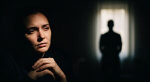 abuso espiritual - imagem representativa de pessoa oprimida com luz de esperança ao fundo