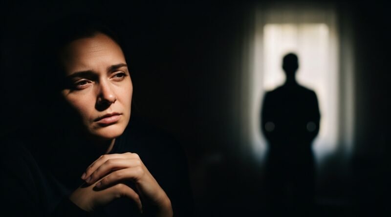 abuso espiritual - imagem representativa de pessoa oprimida com luz de esperança ao fundo