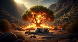 Estudo de Êxodo 3 - Moisés diante da sarça ardente no Monte Horebe.