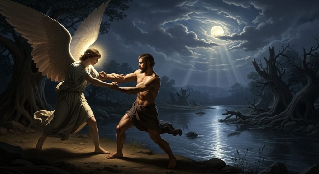 Estudo de Génesis 32 - Jacob luta com o anjo do Senhor em Peniel.