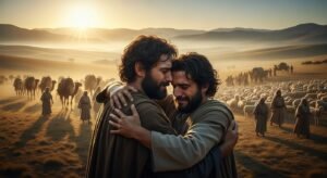 Estudo de Gênesis 33 - O encontro e o abraço de reconciliação entre Jacob e Esaú.