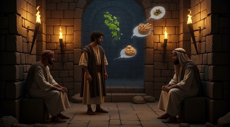 Estudo de Gênesis 40 - José interpreta os sonhos do copeiro e do padeiro na prisão.