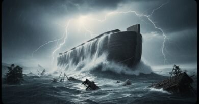 Estudo de Gênesis 7 - A Arca de Noé flutuando durante o Dilúvio.