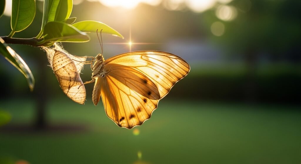 Mãos erguidas em direção à luz simbolizando o novo nascimento e a renovação espiritual.
