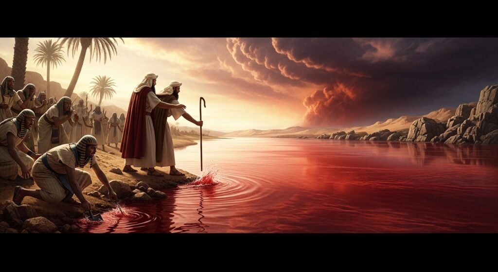 Estudo de Êxodo 7 - As águas do Rio Nilo transformadas em sangue por Deus.