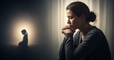 feridas da infância - imagem representativa de adulto em processo de cura interior com memórias da infância ao fundo