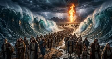 O grande milagre da travessia do povo de Israel em terra seca no Mar Vermelho no Estudo de Êxodo 14.jpg
